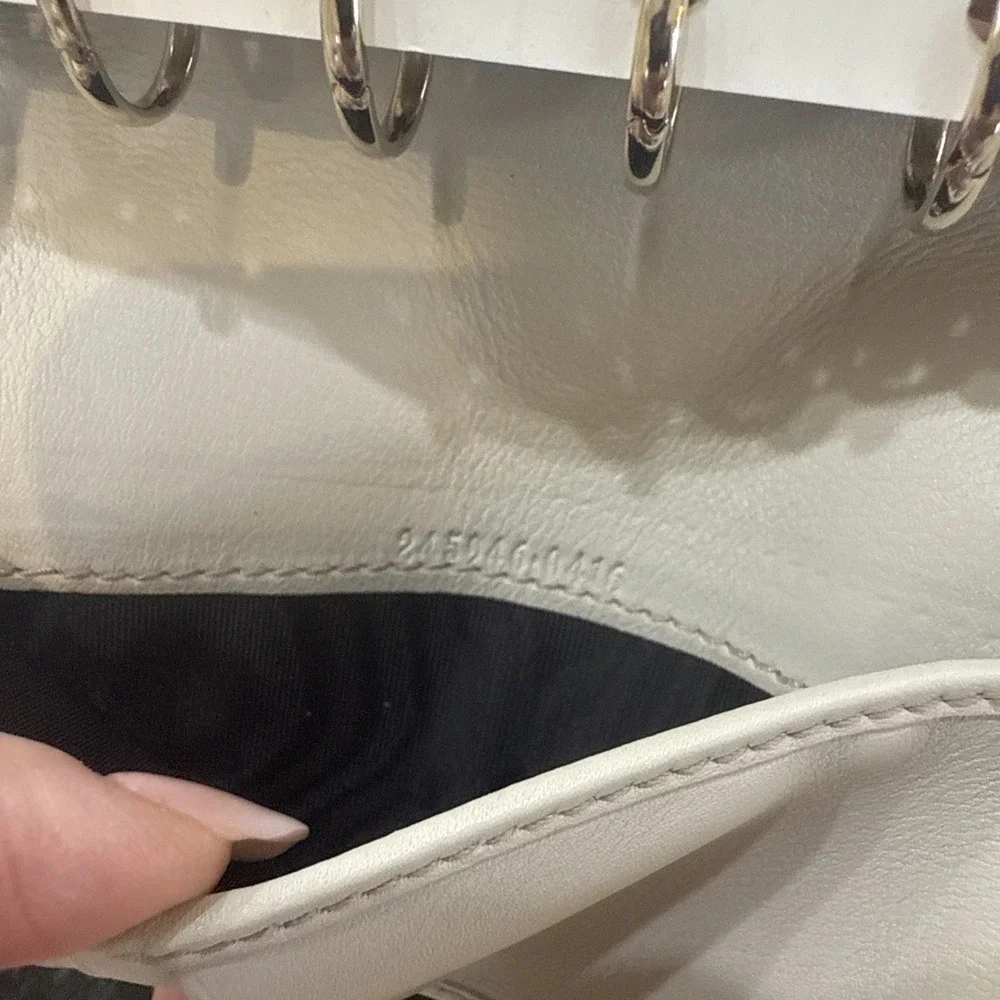 Gucci Cream Monogram Heart Snap Passport Wallet